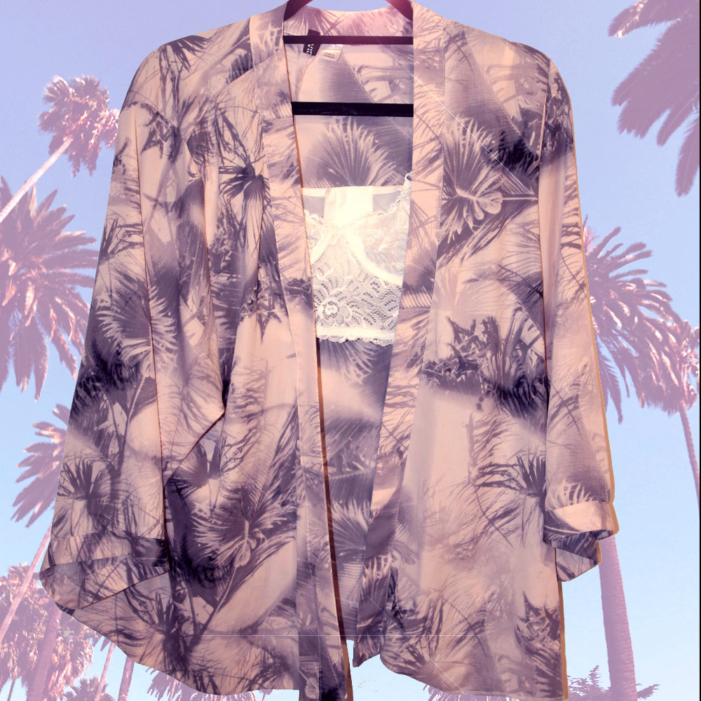 H&M Faux Silk Chiffon Kimono